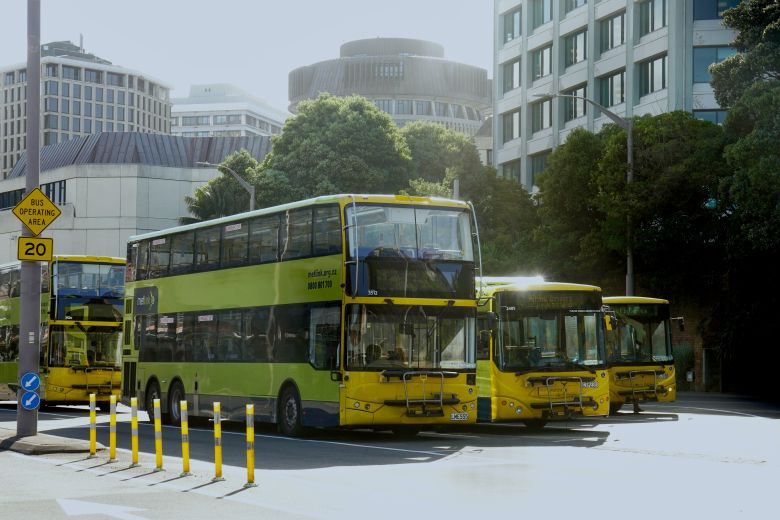 Metlink buses parked at Wellington Train Station